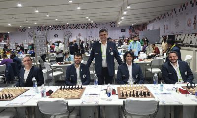 Equipo paraguayo absoluto en el debut en India, de izquierda a derecha sentados: Paulo Jodorcovski, Rubén Zacarías, José Cubas y Axel Bachmann, parado, el capitán de equipo Andrés Riquelme. Foto: Gentileza.