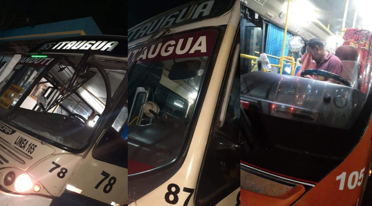 Buses de la empresa de transporte Ñanduti SRL son víctimas de vandalismo, denunciaron. Foto: Gentileza