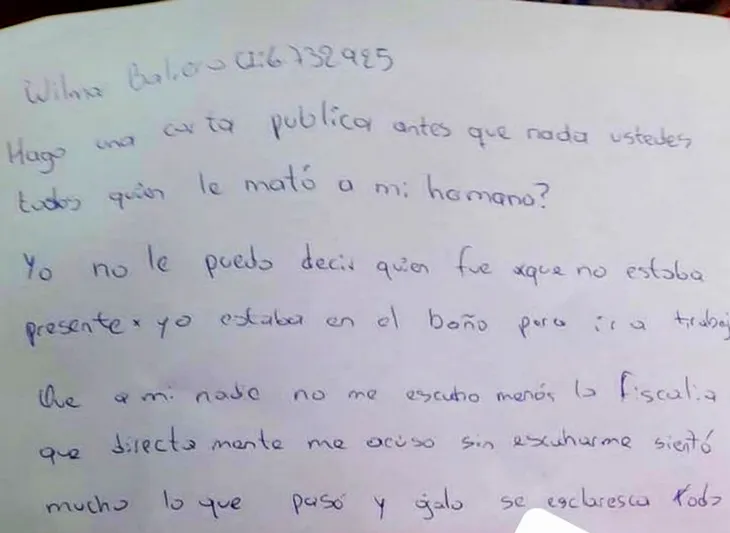 La nota que el imputado envió a un periodista. Foto: Twitter