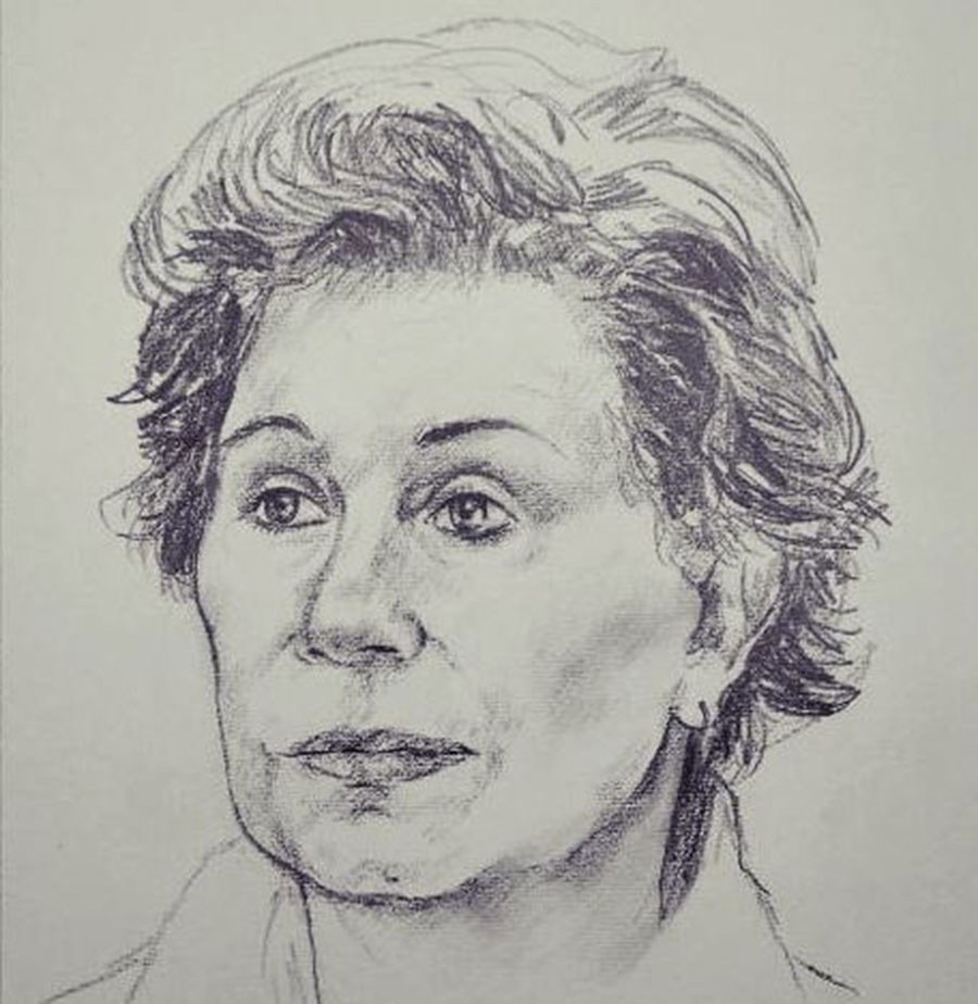 Retrato de Estela Rodríguez. Obra de Gloria Valle. Cortesía