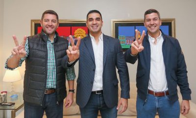 El concejal Luis Fernando Bernal, junto a Santiago Peña y Pedro Alliana. Foto: Twitter