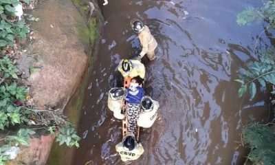 La mujer fue rescatada por los bomberos voluntarios. Foto: Emergencias 132.