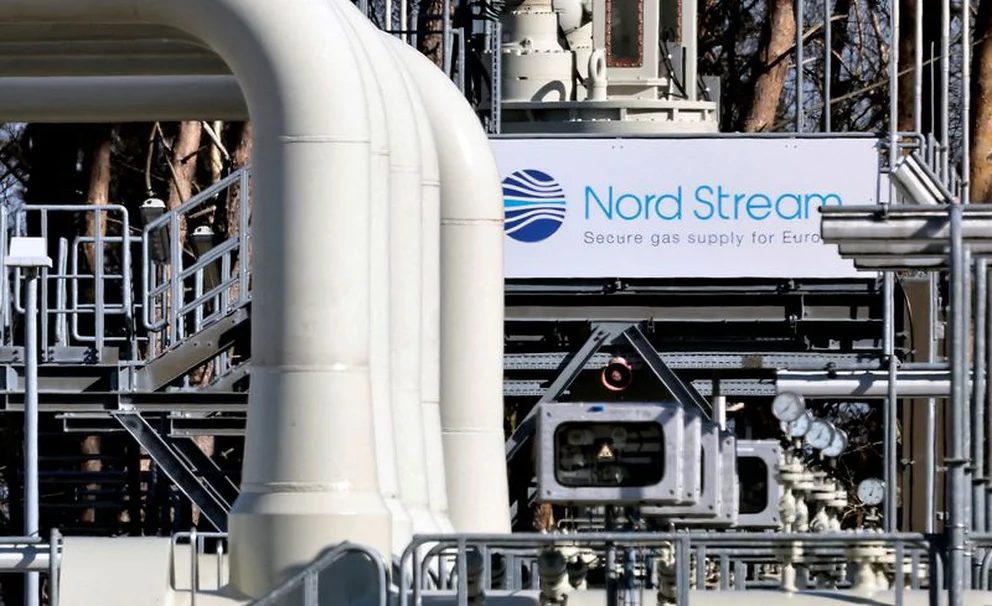 Tuberías de las instalaciones de desembarque del gasoducto "Nord Stream 1". Foto: Infobae.