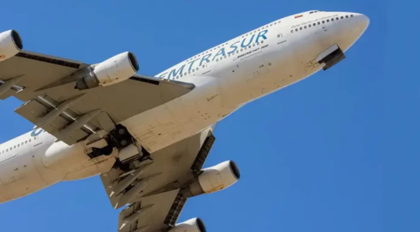 Un avión de la empresa Emtrasur de Venezuela. Foto AFP