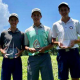 Franco Fernández, Erich Fortlage y Benjamín Fernández posan con sus respectivos trofeos como los mejores. GENTILEZA