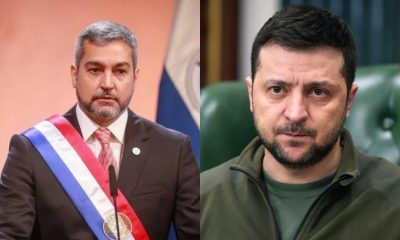 Mario Abdo Benítez y Volodimir Zelenski, presidentes de Paraguay y de Ucrania, respectivamente. Gentileza