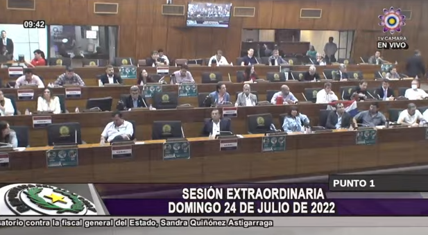 Sesión del Congreso Nacional. Captura de Cámara TV