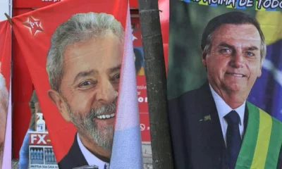 A la izquierda, una toalla estampada con la efigie del ex mandatario Luiz Inácio Lula da Silva sobre un fondo rojo; a la derecha, otra con el retrato presidencial de Jair Bolsonaro escoltado por la bandera de Brasil. Foto: Infobae