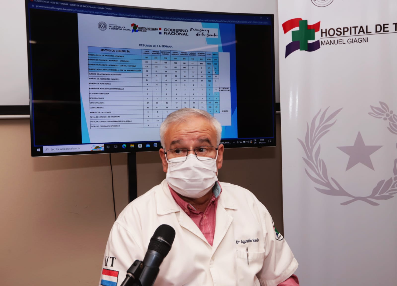 Dr. Agustín Saldívar, irector del Hospital de Trauma. Foto: Radio Nacional AM