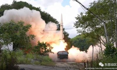 Batería de misiles del Ejército chino dispara sobre territorio de Taiwán este 4 de agosto. Foto: DW