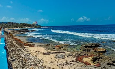 Costa Este de Isla Mujeres, donde es común el rescate de balsas provenientes de Cuba. Foto: Infobae
