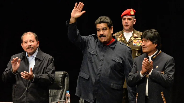 Daniel Ortega, Nicolás Maduro y Evo Morales. Foto: Infobae