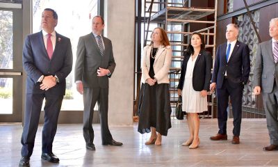 Miembros de la delegación de estadounidenses visitando la embajada americana en nuestro país, en la jornada del jueves. Gentileza