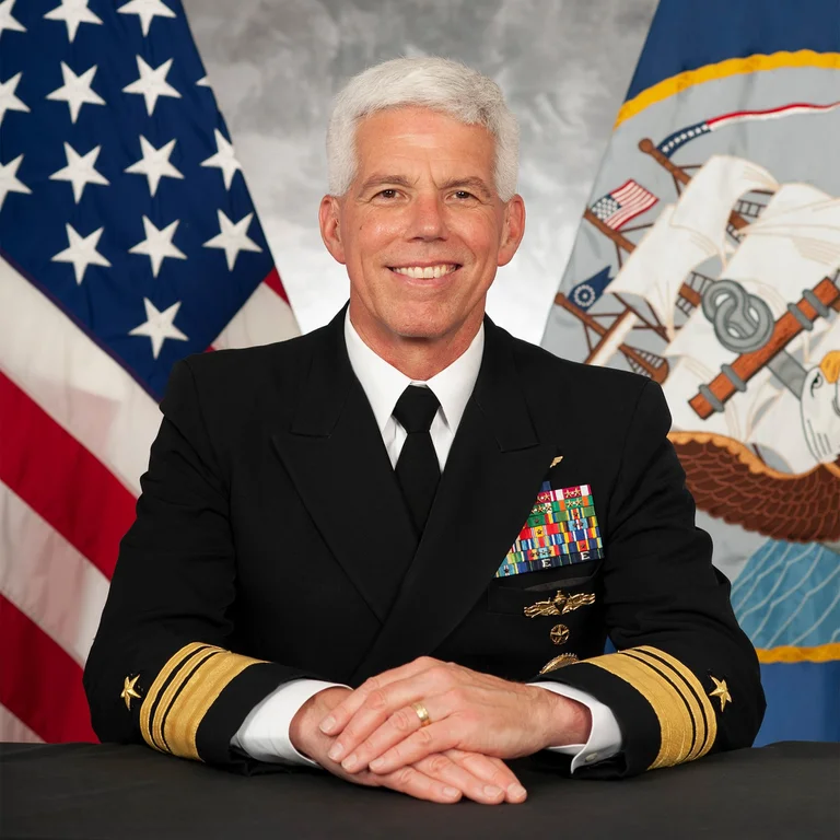 El vicealmirante de la Séptima Flota de Estados Unidos, Karl Thomas. Foto: Infobae