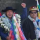 El presidente Luis Arce junto a Evo Morales en un acto en La Paz este 25 de agosto. Ambos tienen un objetivo común: ser candidatos en 2025. Foto: Infobae