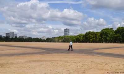 La sequía en el Hyde Park, en Londres, lo hace parecer un desierto. Foto: DW