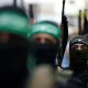 Militantes palestinos de Hamas participan en una manifestación contra Israel en la ciudad de Gaza el 22 de mayo de 2021. Foto: Infobae