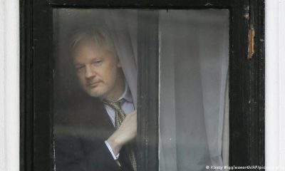 Julian Assange durante su asilo en la Embajada de Ecuador en Londres. Foto: Archivo