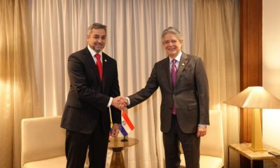 Mario Abdo Benítez y Guillermo Lasso, presidentes de Paraguay y Ecuador respectivamente. Gentileza