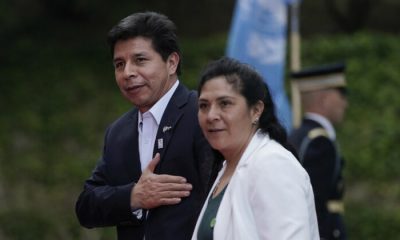 Pedro Castillo y Lilia Paredes durante un acto público celebrado en Los Ángeles (California, EE.UU.), el 9 de junio de 2022. Foto: El Comercio