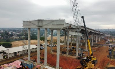 Avanzan obras del Puente Héroes del Chaco. Foto: MOPC