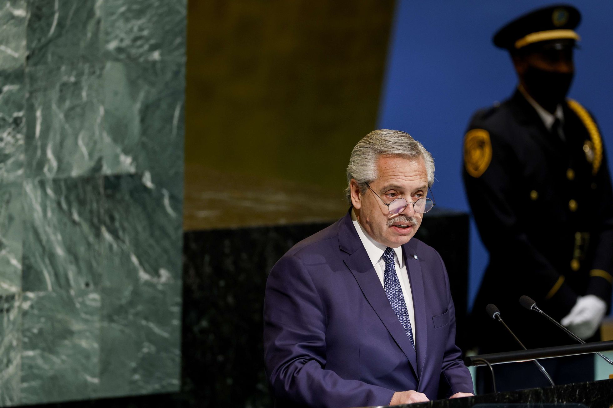 Alberto Fernández ante la ONU. Foto: El País