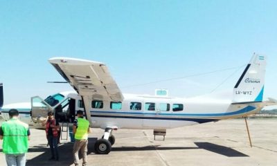 El avión que trasladó al senador Fernando Lugo (Foto Gustavo Fretes).