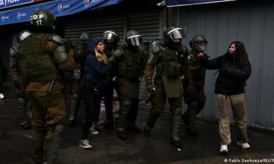 Carabineros de Chile durante la protesta estudiantil. Foto: DW