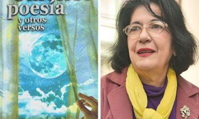 "Universo, poesía y otros versos" y su autora Delfina Acosta. Cortesía