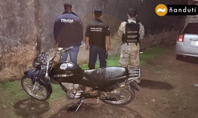 Motocicleta incautada del presunto sicario. Foto: Ñanduti