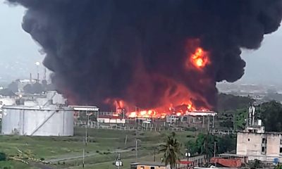 Incendio de PDVSA, Venezuela. Foto: Infobae.