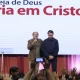 Jair Bolsonaro con el pastor evangélico Silas Malafaia durante un culto en la iglesia evangélica Assembleia de Deus Vitória em Cristo, en Río de Janeiro. Foto: Infobae