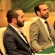 Karim Bukele acompaña a su hermano, el presidente Nayib Bukele, durante un acto oficial. Foto: Infobae.