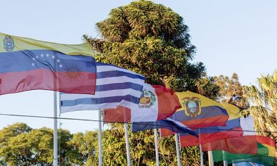 La bandera de los 10 países flamearan desde el martes 20 de setiembre en los mástiles del Yacht y Golf Club Paraguayo. Foto: Archivo.