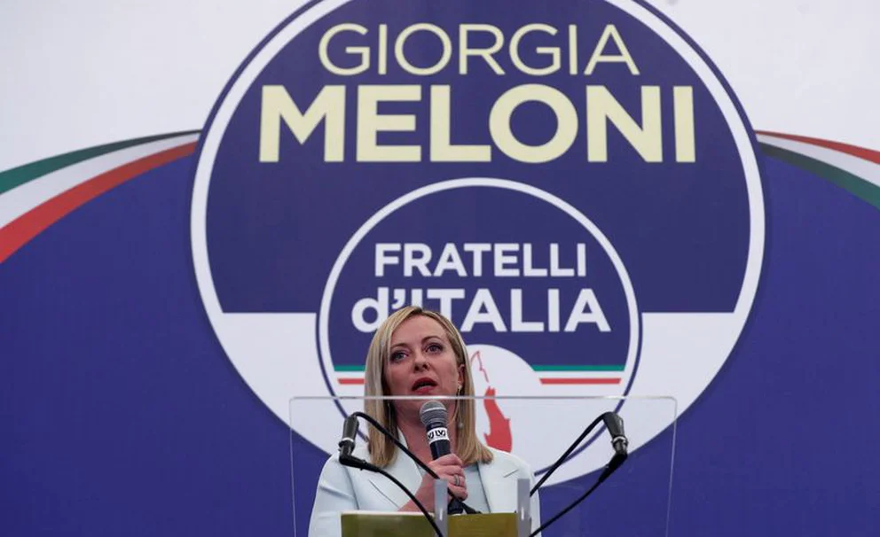 La líder de Hermanos de Italia, Giorgia Meloni. Foto: Infobae