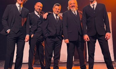 Dani Willigs, Javier Lacognata, Lucas Cabrera, Juan Carlos Cañete y Joaquín Díaz Sacco, reparto de "Los hombres solo piensan en sexo". Cortesía