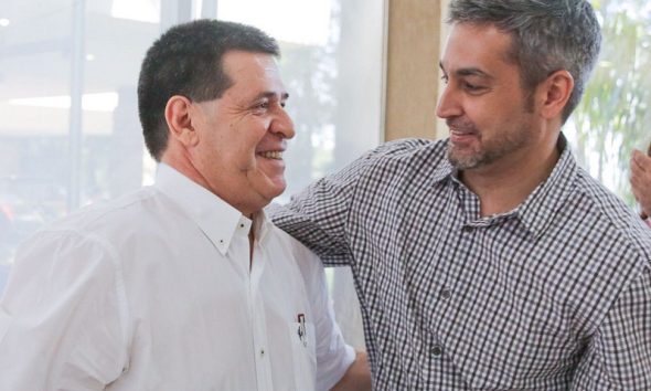 Mario Abdo y Horacio Cartes cuando había abrazo. Foto: La Unión