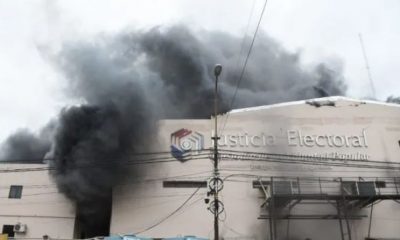 Incendio en el TSJE. Foto: Captura