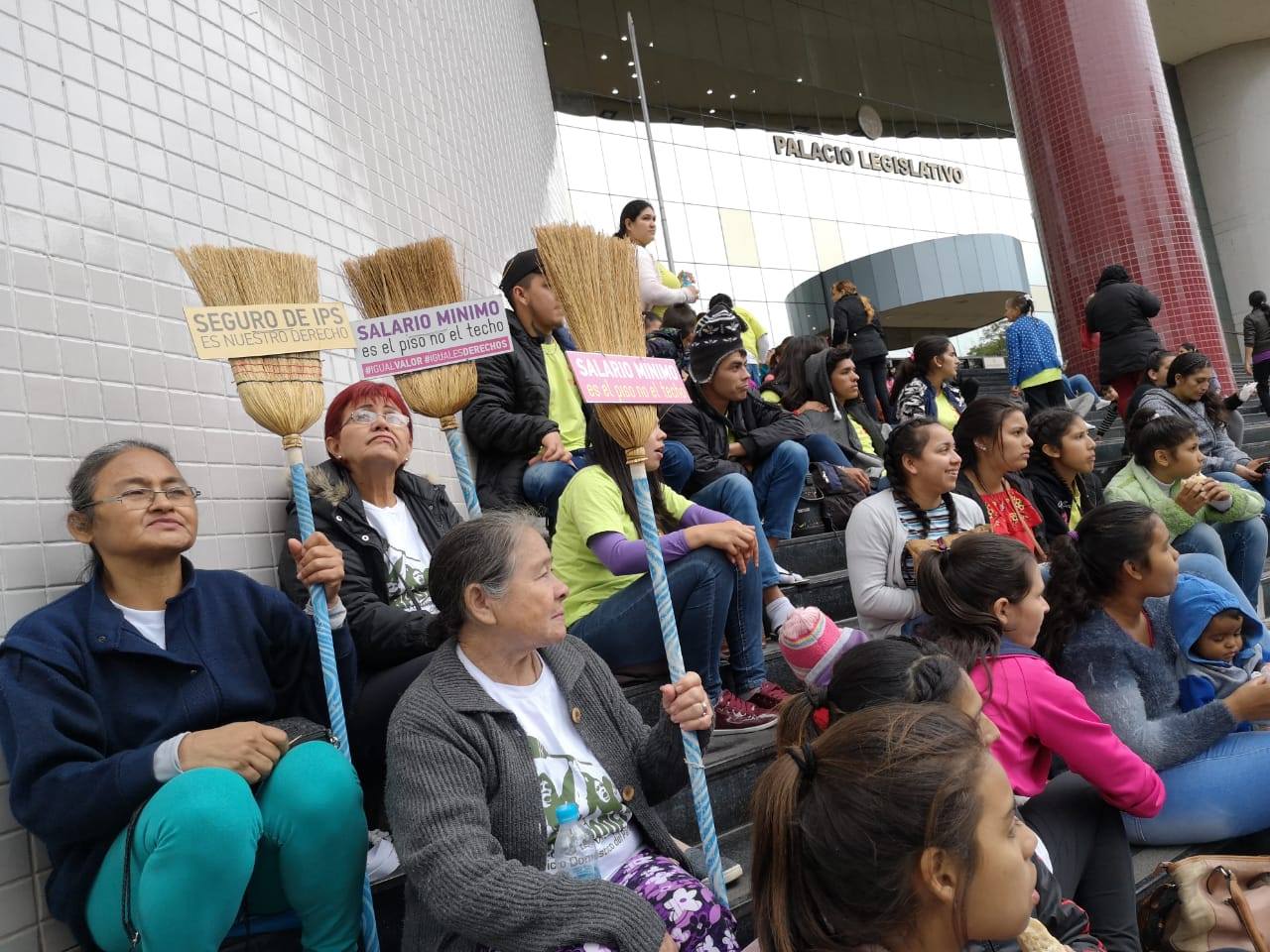 Trabajadoras domésticas en reclamo de sus derechos, en 2019. Foto: CDE