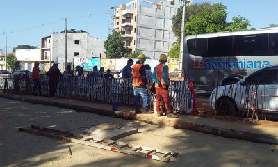 Manifestantes en la zona de Tres Bocas. Foto: MOPC..