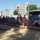 Manifestantes en la zona de Tres Bocas. Foto: MOPC..