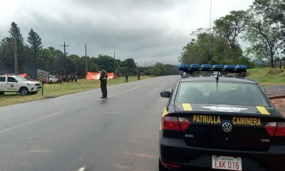 Manifestación en zona de ruta PY08. Foto: Patrulla Caminera