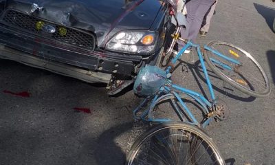 La bicicleta quedó destrozada tras el choque. Foto: Gentileza.