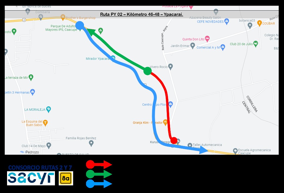 Mapa de desvíos. Imagen: MOPC