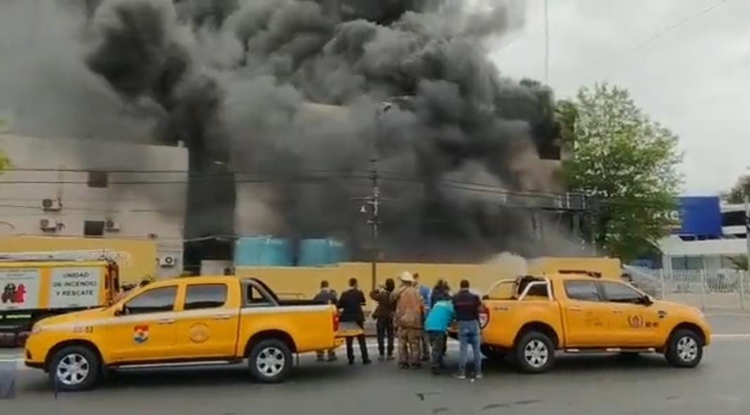 Incendio en la Justicia Electoral. Foto: Gentileza