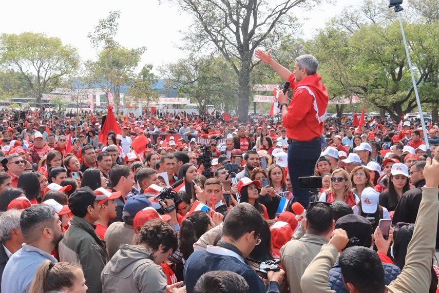 El presidente de la República, Mario Abdo Benítez, en Ybycu'i. Foto: Twitter.