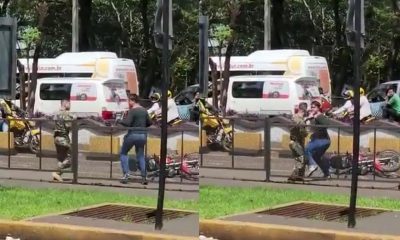 La pelea fue filmada por los testigos. Foto: Captura de video.