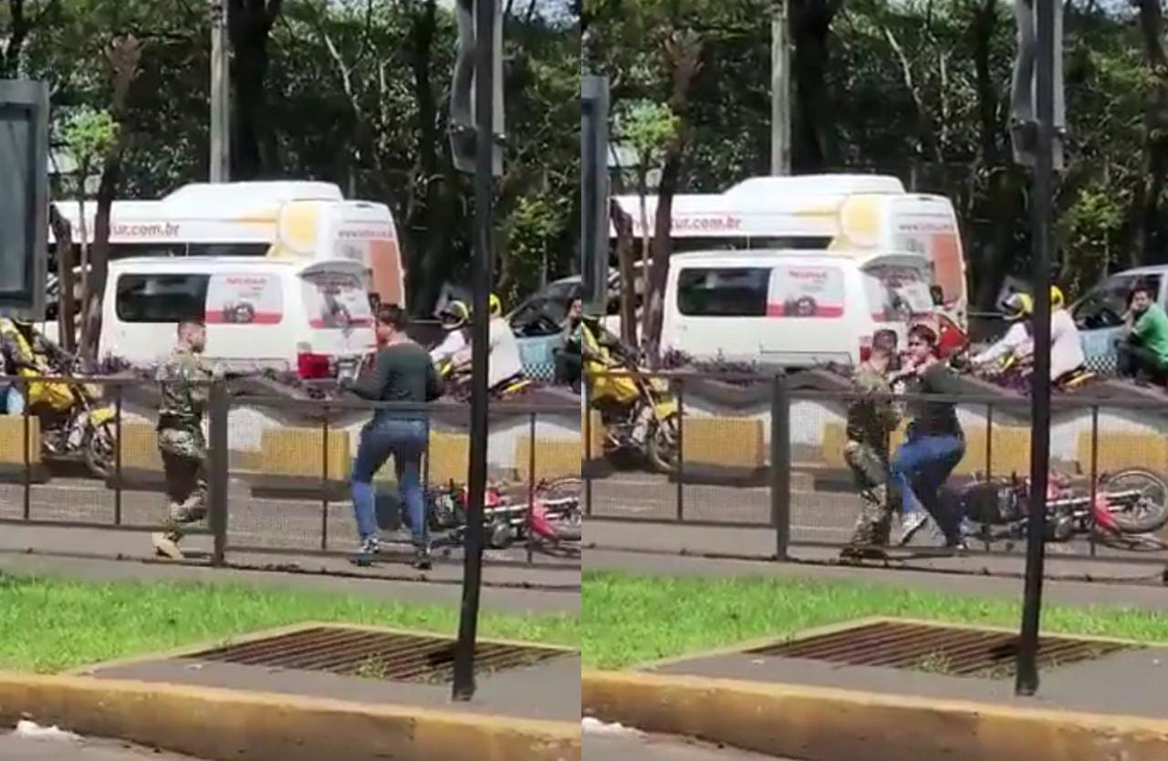 La pelea fue filmada por los testigos. Foto: Captura de video.