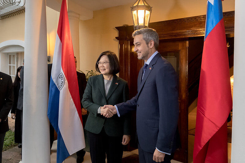 Tsai Ing-wen, presidenta de Taiwán y Mario Abdo Benítez, presidente de Paraguay. Foto: Gentileza