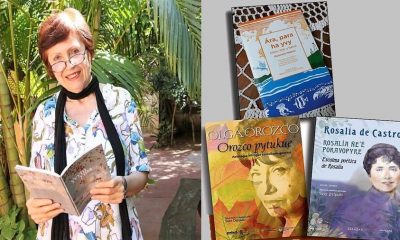 La poeta Susy Delgado y las obras que tradujo al guaraní. Cortesía